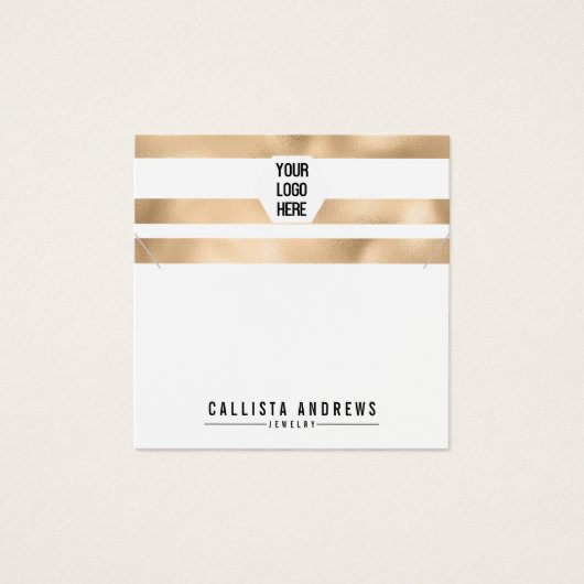 Carte d'affichage du logo Gold White Stripes (Devant)