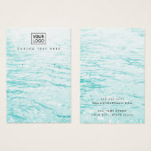 Carte d'affichage du logo personnalisé Aqua blue w (Devant & derrière)