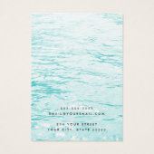 Carte d'affichage du logo personnalisé Aqua blue w (Dos)