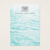 Carte d'affichage du logo personnalisé Aqua blue w (Devant)