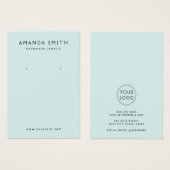 Carte d'affichage du logo personnalisé bleu aqua c (Devant & derrière)