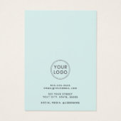 Carte d'affichage du logo personnalisé bleu aqua c (Dos)