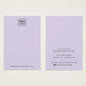Carte d'affichage du logo personnalisé clair viole (Devant & derrière)
