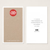 Carte d'affichage du logo personnalisé Kraft porta (Devant & derrière)