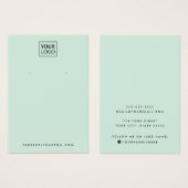 Carte d'affichage du logo personnalisé vert menthe (Devant & derrière)