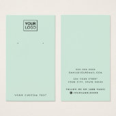 Carte d'affichage du logo personnalisé vert menthe (Devant & derrière)