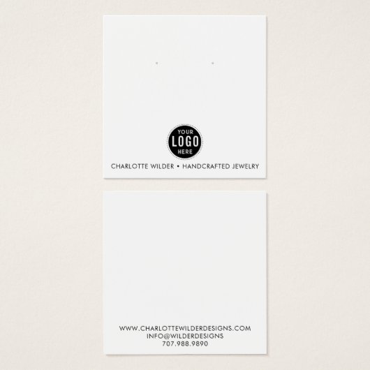 Carte d'affichage du logo pour bijoux (Devant & derrière)