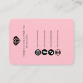 Carte d'affichage du logo rose rose (Dos)