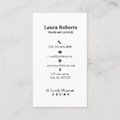 Carte d'affichage du logo Social Media Black White (Dos)