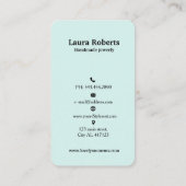 Carte d'affichage du logo Social Media Pastel Turq (Dos)