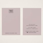 Carte d'affichage du logo taupe rose léger (Devant & derrière)