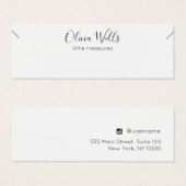 Carte d'affichage du script de signature de petit (Devant & derrière)