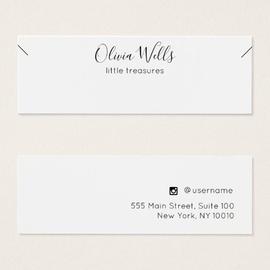 Carte d'affichage du script de signature de petit  (Devant & derrière)