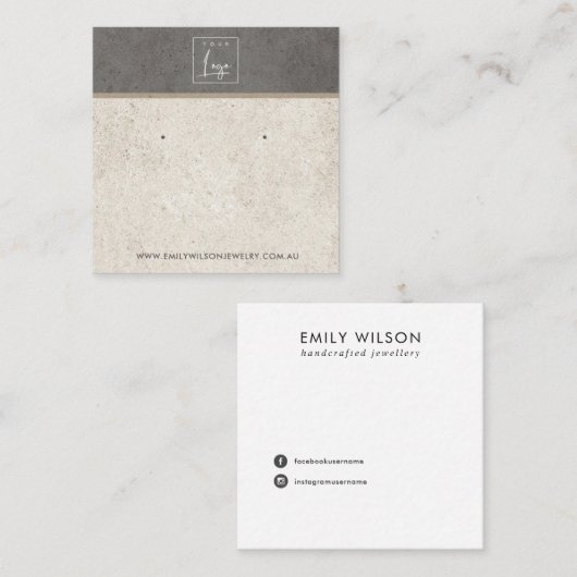 CARTE D'AFFICHAGE DU STUCCO STUD GRIS BLANC OFF (Devant / Derrière)