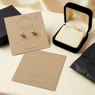 Carte d'affichage du support d'oreille en or géomé