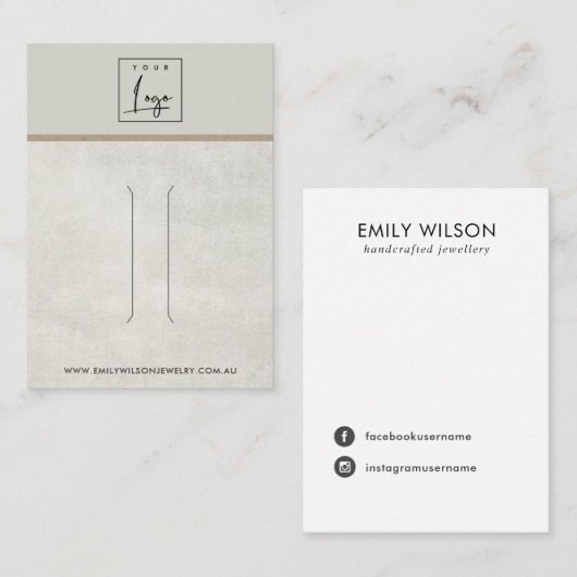 CARTE D'AFFICHAGE D'UN CLIP D'ÉCRAN EN BÉTON BLANC (Devant / Derrière)