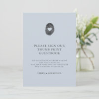 Carte d'affichage Dusty Blue Thumbprint
