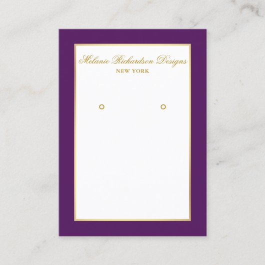 Carte d'affichage Earring Gold et Purple (Devant)