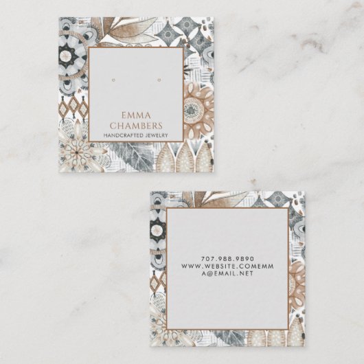 Carte d'affichage Earthy Boho (Devant / Derrière)