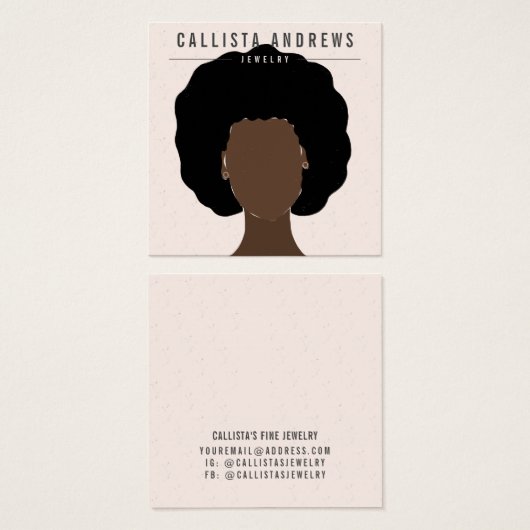 Carte d'affichage Earthy Boho Black Hair Girl orei (Devant & derrière)