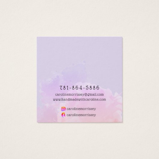 Carte d'affichage élégante de l'oreille à l'aquare (Dos)