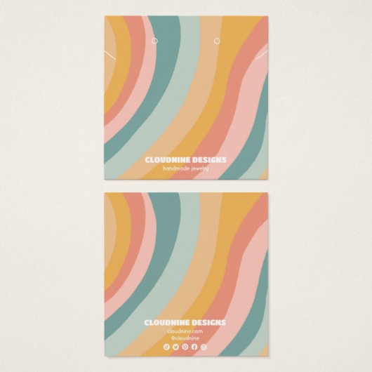Carte d'affichage en arc-en-ciel doux pour collier (Devant & derrière)