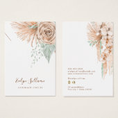 carte d'affichage en collier beige et menthe tropi (Devant & derrière)