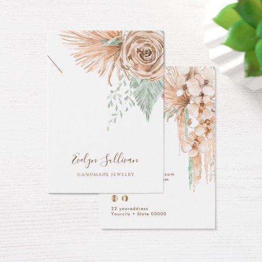 carte d'affichage en collier beige et menthe tropi (Bureau)