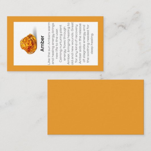 Carte d'affichage en cristal d'ambre signifiant bi (Devant / Derrière)