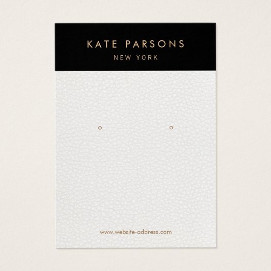 Carte d'affichage en cuir blanc chic (Devant)