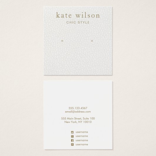 Carte d'affichage en cuir blanc (image) (Devant & derrière)