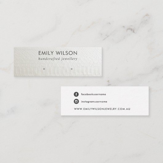 CARTE D'AFFICHAGE EN CUIR BLANC TEXTURE ÉTUDIANT (Devant / Derrière)