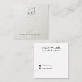 CARTE D'AFFICHAGE EN CUIR BLANC TEXTURE ÉTUDIANT (Devant / Derrière)