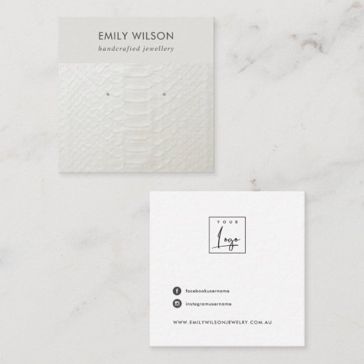 CARTE D'AFFICHAGE EN CUIR BLANC TEXTURE ÉTUDIANT (Devant / Derrière)