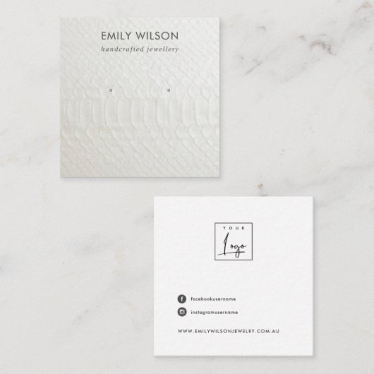 CARTE D'AFFICHAGE EN CUIR BLANC TEXTURE ÉTUDIANT (Devant / Derrière)