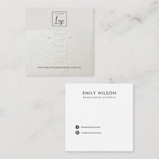 CARTE D'AFFICHAGE EN CUIR BLANC TEXTURE ÉTUDIANT (Devant / Derrière)