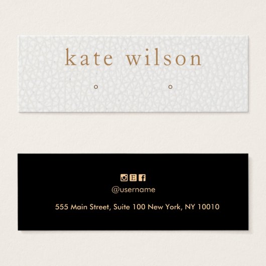 Carte d'affichage en cuir noir blanc (Devant & derrière)