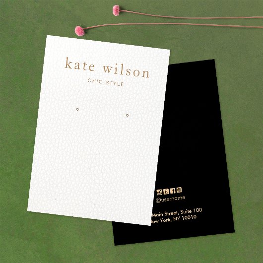 Carte d'affichage en cuir noir blanc (image)