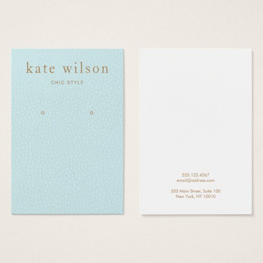 Carte d'affichage en cuir turquoise (image) (Devant & derrière)