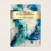 Carte d'affichage en feuille d'aquarelle turquoise (Devant)