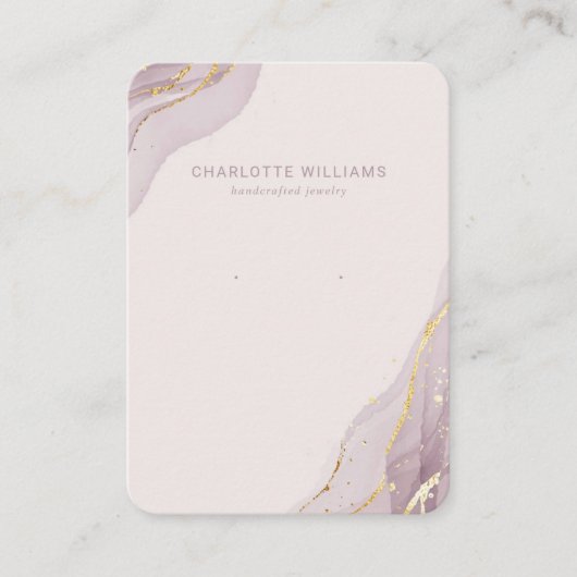 Carte d'affichage en marbre clair et bijoux en or (Devant)