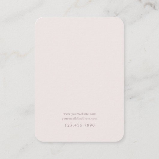 Carte d'affichage en marbre clair et bijoux en or (Dos)