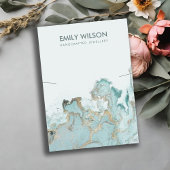 CARTE D'AFFICHAGE EN MARBRE D'OR BLEU AQUA