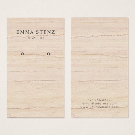 Carte d'affichage en marbre gris beige Motif (Devant & derrière)