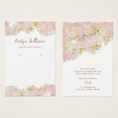 Carte d'affichage en marbre rose (Devant & derrière)