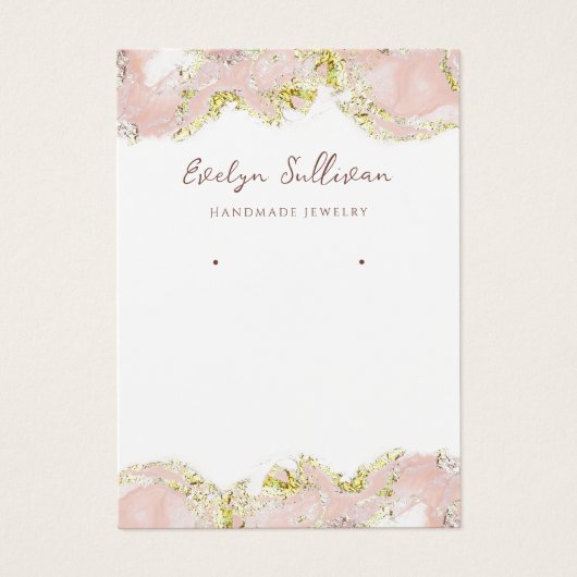 Carte d'affichage en marbre rose (Devant)