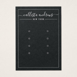 Carte d'affichage en papier noir Cursive multiple 