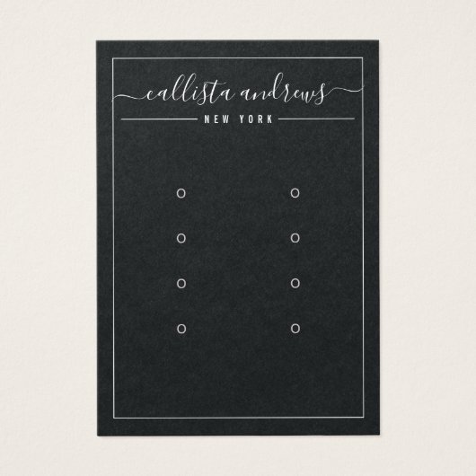 Carte d'affichage en papier noir Cursive multiple  (Devant)