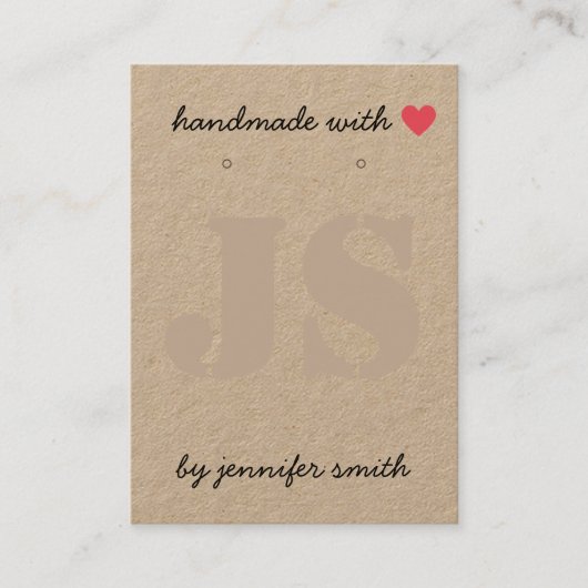 Carte d'affichage faite à la main avec les oreille (Devant)