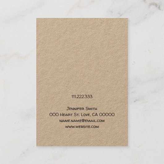 Carte d'affichage faite à la main avec les oreille (Dos)